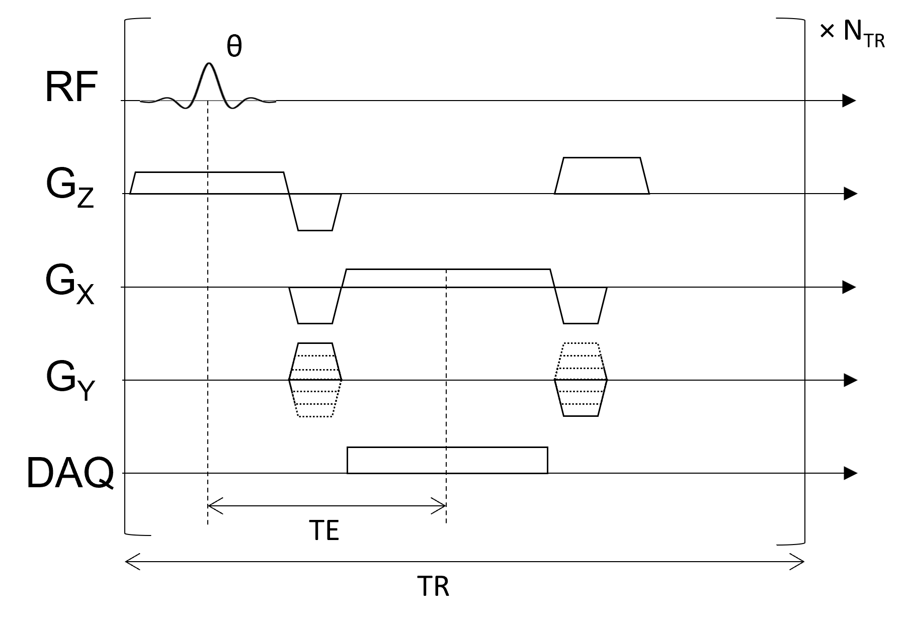 Gradient echo pulse sequence